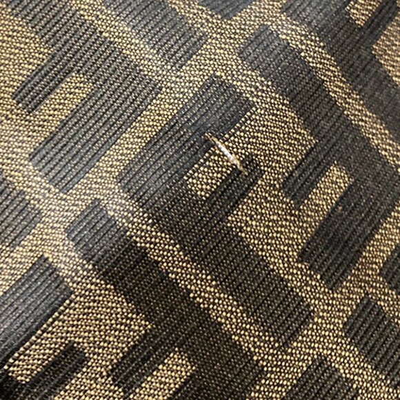 FENDI Logo Mamma Zucca Pattern Shoulder Bag Canvas Leather Brown Italy - Picture 12 of 14